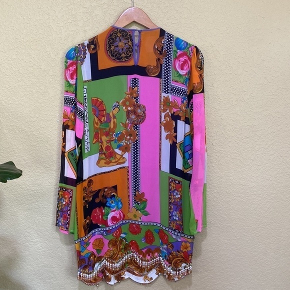 DIANE Freis Vintage 100% Silk Beaded Chinese Dynasty Cocktail !RARE! - Picture 13 of 13